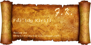 Földy Kirill névjegykártya